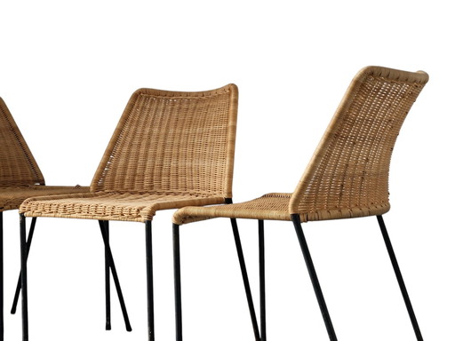 3X Chaise Herbert Hirche Pour A.Polak 1950S Top Design