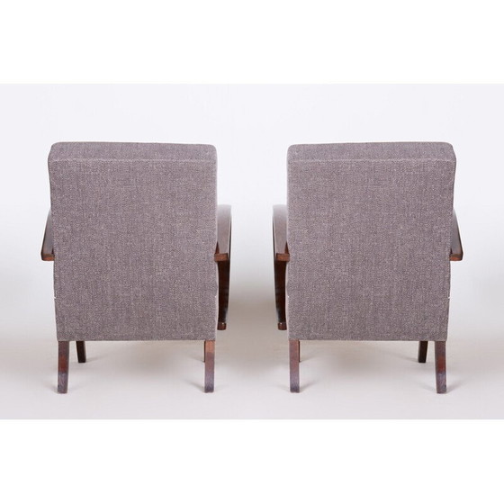 Image 1 of Paire de fauteuils Art déco gris vintage, années 1930