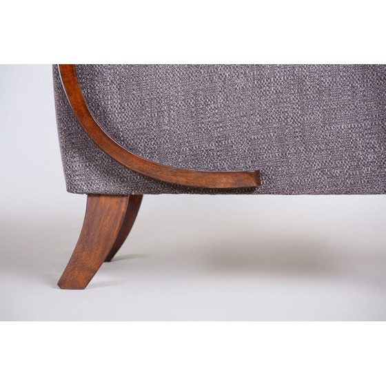 Image 1 of Paire de fauteuils Art déco gris vintage, années 1930