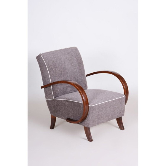 Image 1 of Paire de fauteuils Art déco gris vintage, années 1930