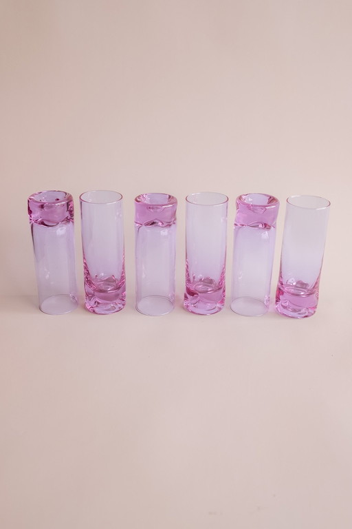 Set de 6 verres à long drink italiens lilas