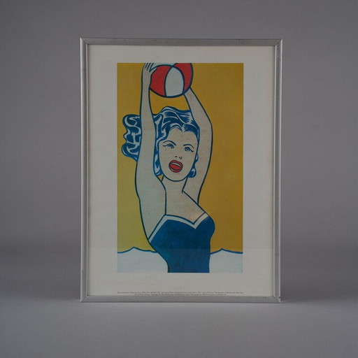Affiche vintage "Girl with Ball" de Roy Liechtenstein, 1989