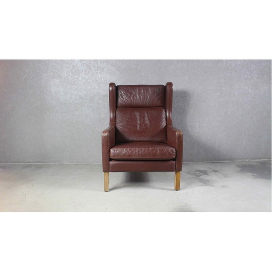 Image 1 of Fauteuil à oreilles en cuir vintage, 1970