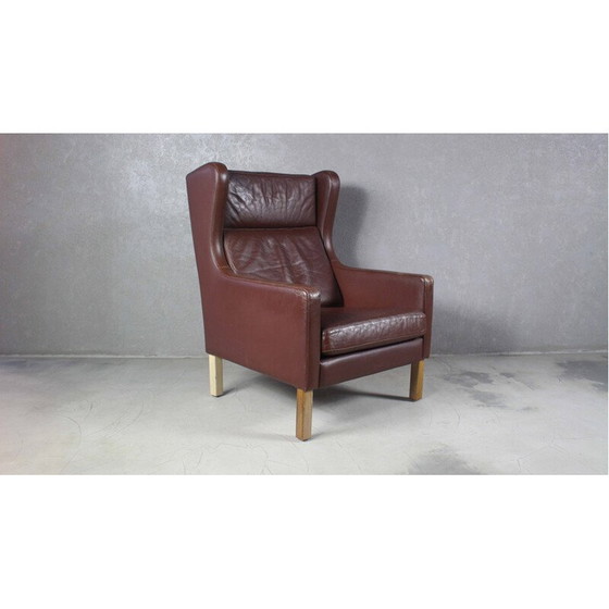 Image 1 of Fauteuil à oreilles en cuir vintage, 1970
