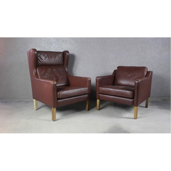Image 1 of Fauteuil à oreilles en cuir vintage, 1970