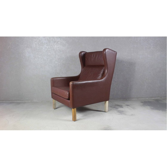 Image 1 of Fauteuil à oreilles en cuir vintage, 1970