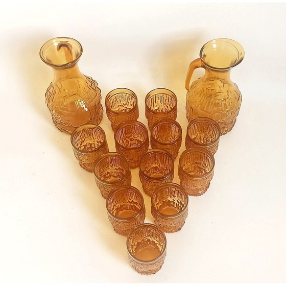 Image 1 of Service de verres orange vintage, Italie 1970
