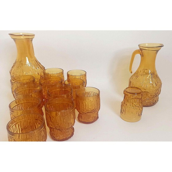 Image 1 of Service de verres orange vintage, Italie 1970