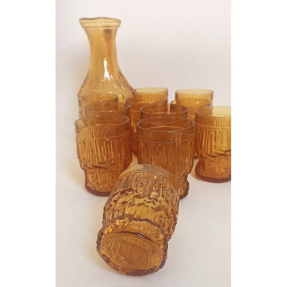 Image 1 of Service de verres orange vintage, Italie 1970