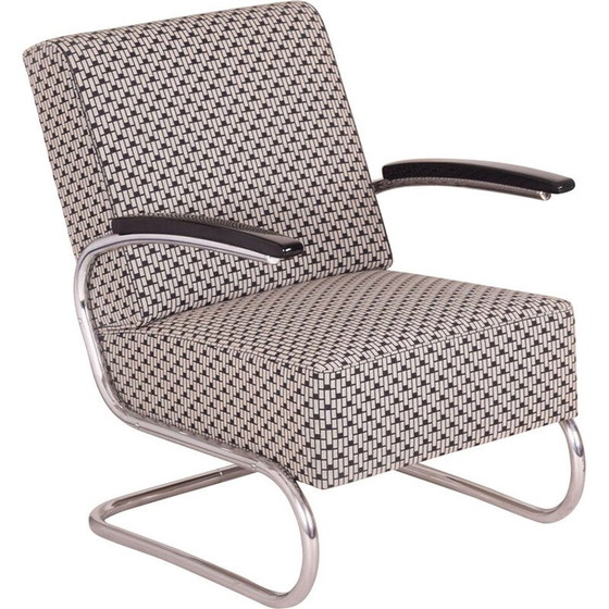 Image 1 of Fauteuil vintage à motifs de Mücke Melder, Tchécoslovaquie 1930