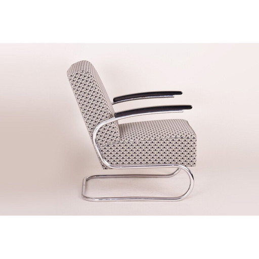 Fauteuil vintage à motifs de Mücke Melder, Tchécoslovaquie 1930