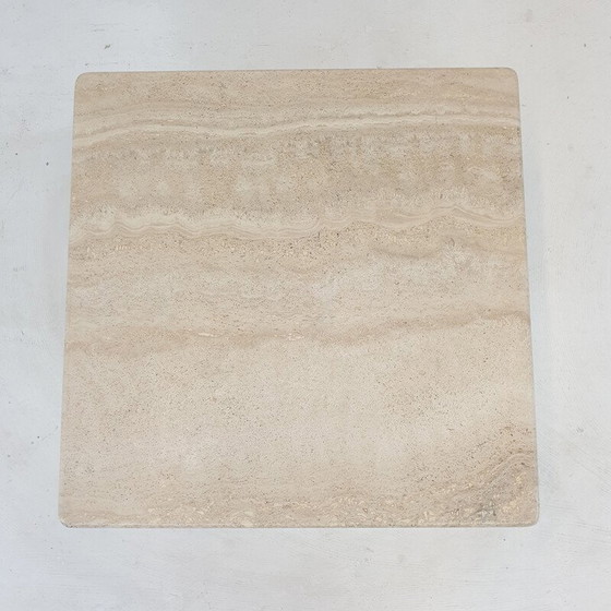 Image 1 of Table basse italienne vintage en travertin, 1980