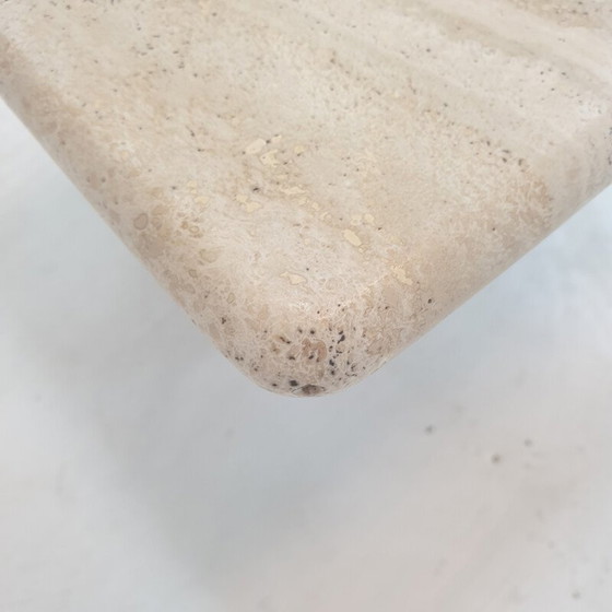 Image 1 of Table basse italienne vintage en travertin, 1980