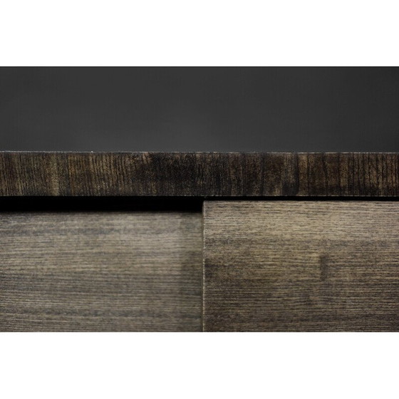 Image 1 of Long buffet vintage en frêne scandinave avec poignées en métal mat, 1960