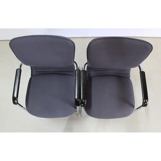 Image 1 of Paire de fauteuils vintage en métal chromé Comforto Haworth