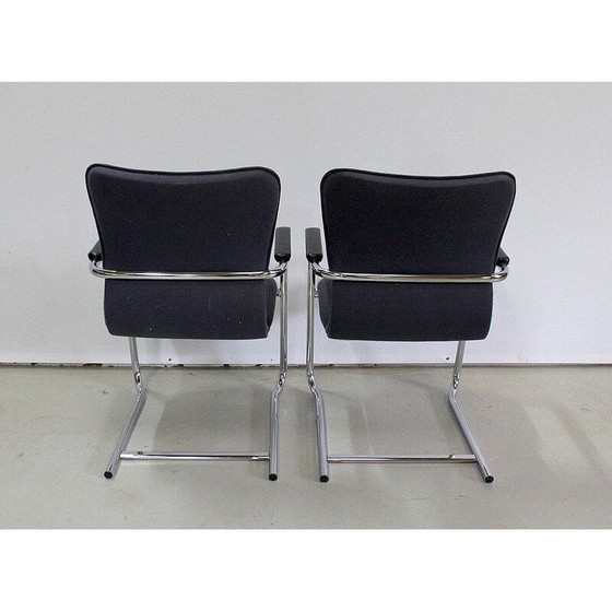 Image 1 of Paire de fauteuils vintage en métal chromé Comforto Haworth