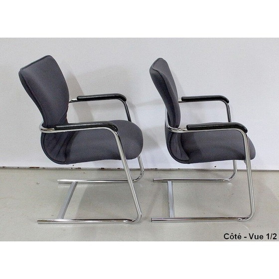 Image 1 of Paire de fauteuils vintage en métal chromé Comforto Haworth