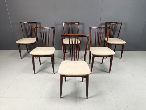 Chaises de salle à manger italiennes Mid Century, 1950S