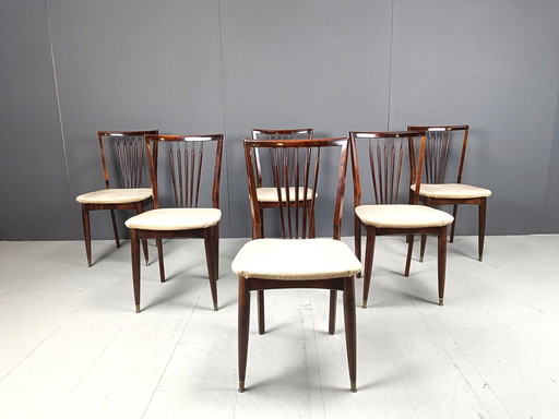 Chaises de salle à manger italiennes Mid Century, 1950S