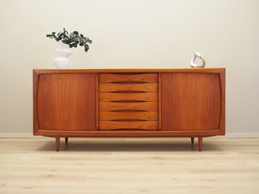 Buffet en teck, design danois, années 1970, fabricant : Dyrlund