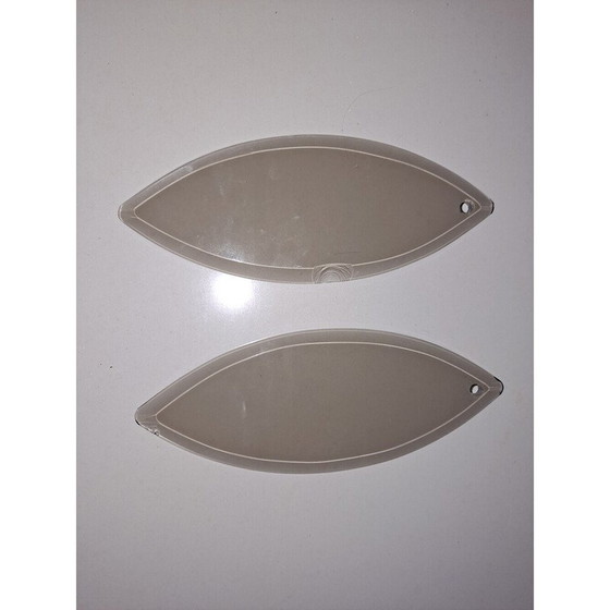 Image 1 of Lampe suspendue vintage en chrome et verre fumé par Veca Fontana Arte, Italie 1970