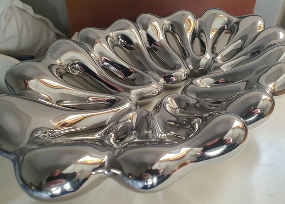 Image 1 of Bol design en céramique argentée, ajourée