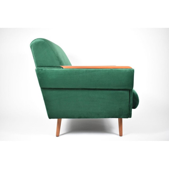 Image 1 of Fauteuil vintage en velours vert bouteille 1960