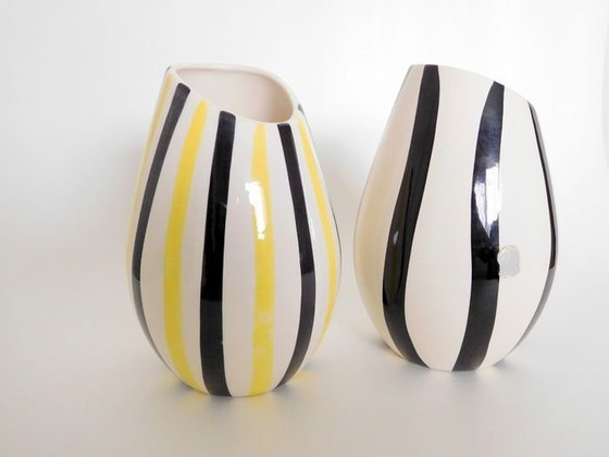 Image 1 of Paire De Vases Vintage • Jumbo • Gouda Holland • Faïence • 1956