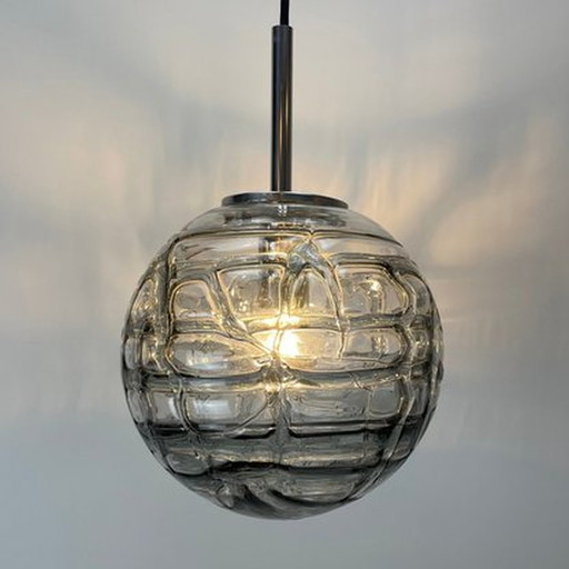 Doria Leuchten - Globe en verre fumé - 1970