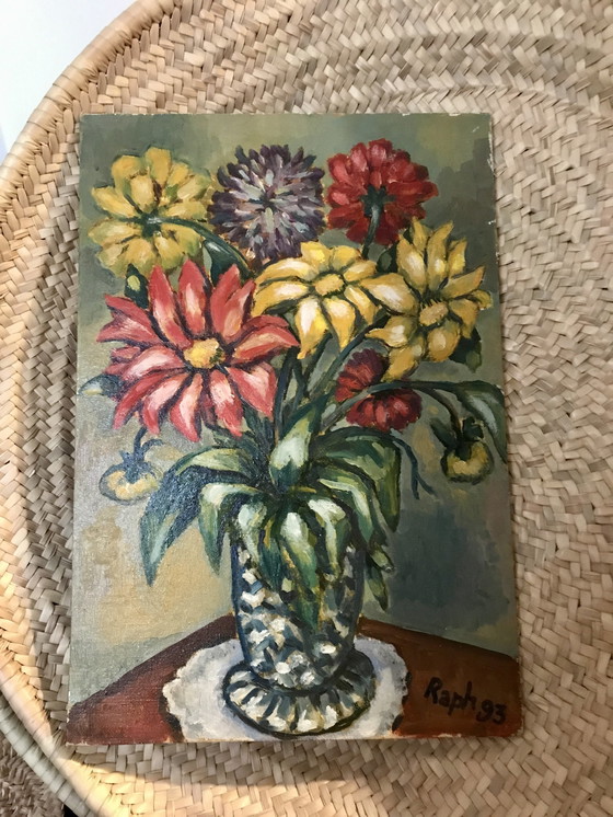 Image 1 of Huile Bouquet Fleurs Moderniste