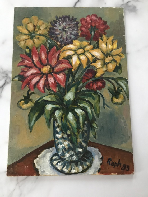 Image 1 of Huile Bouquet Fleurs Moderniste