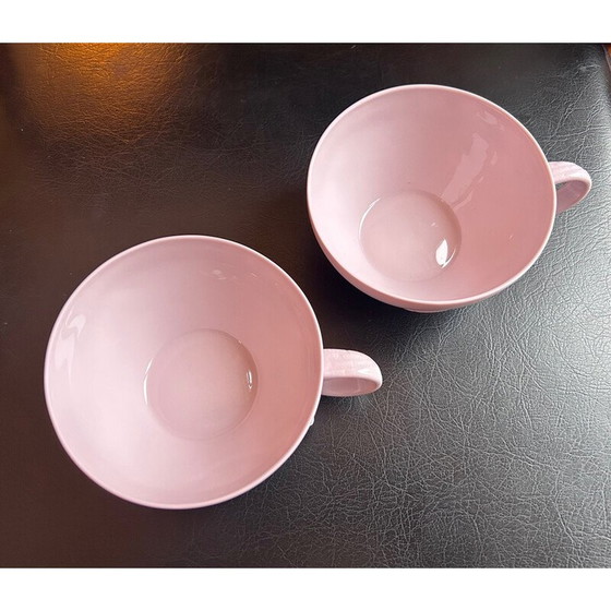 Image 1 of Paire de tasses à thé en porcelaine de Limoges rose pour Haviland