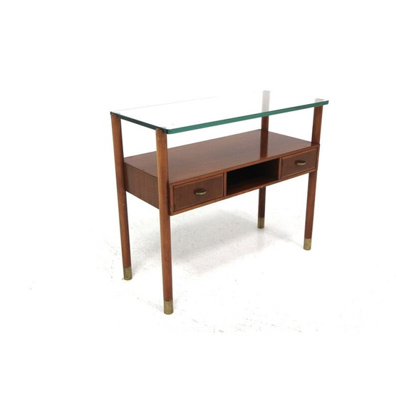 Image 1 of Commode vintage en acajou avec dessus en verre, Suède 1950