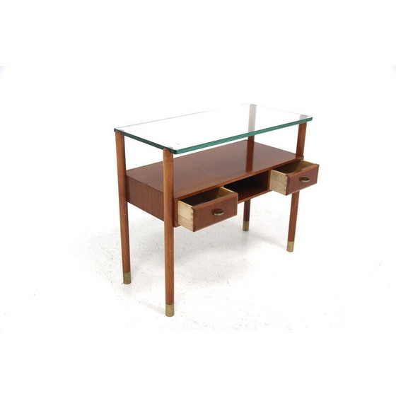 Image 1 of Commode vintage en acajou avec dessus en verre, Suède 1950