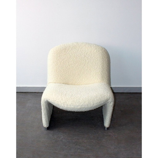 Paire de fauteuils Alky vintage en acier et laine bouclette par Giancarlo Piretti pour Anonyma Castelli, 1969