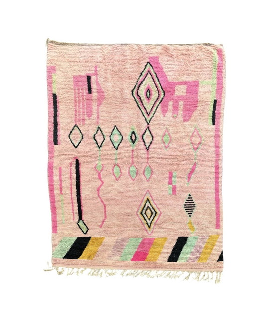 Tapis marocain en laine rose