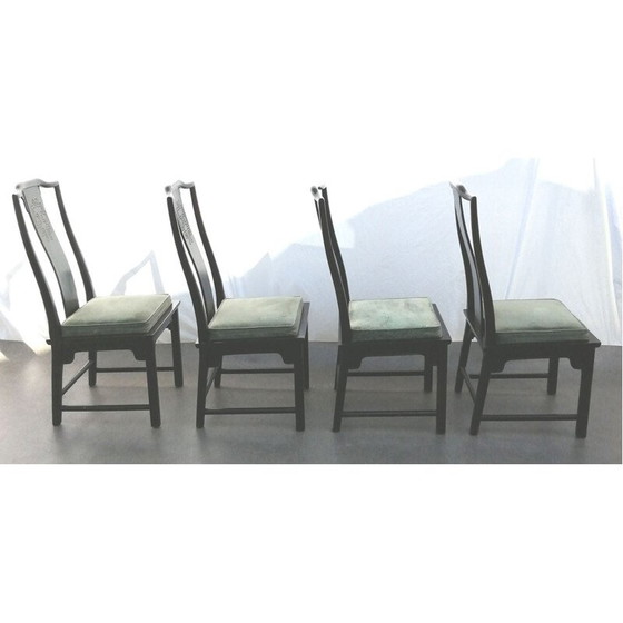 Image 1 of Ensemble de 4 chaises vintage en érable massif modèle 542-511 par Hickory Nc, USA 1975