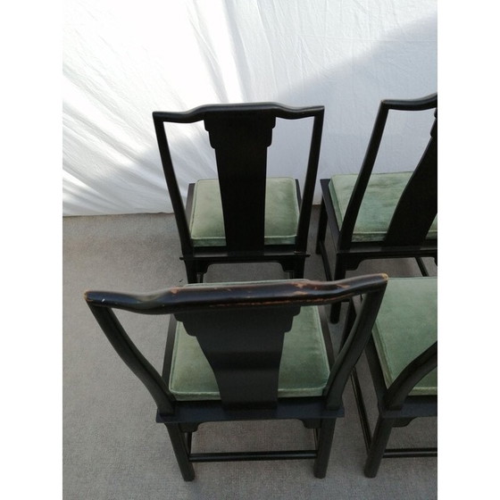 Image 1 of Ensemble de 4 chaises vintage en érable massif modèle 542-511 par Hickory Nc, USA 1975