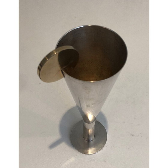 Image 1 of Flûte à champagne vintage en argent et laiton par Padova A.Pozzi, Italie 1950