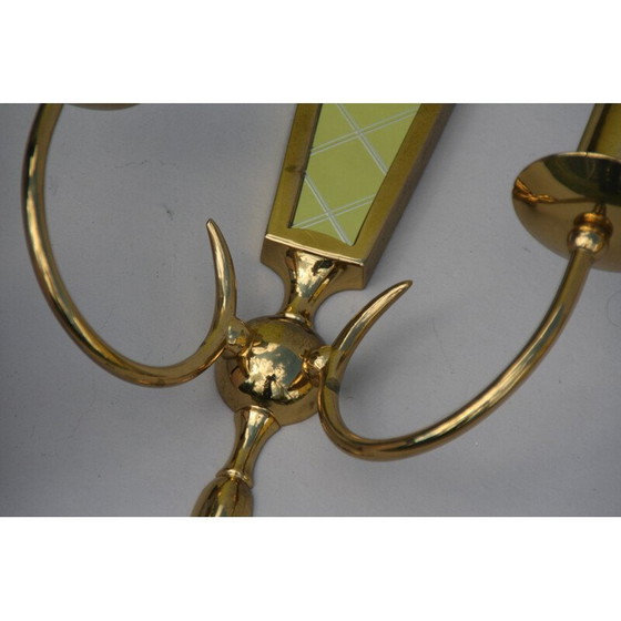 Image 1 of Applique vintage en laiton avec miroir, 1950