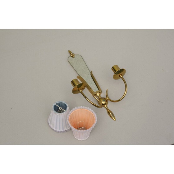 Image 1 of Applique vintage en laiton avec miroir, 1950