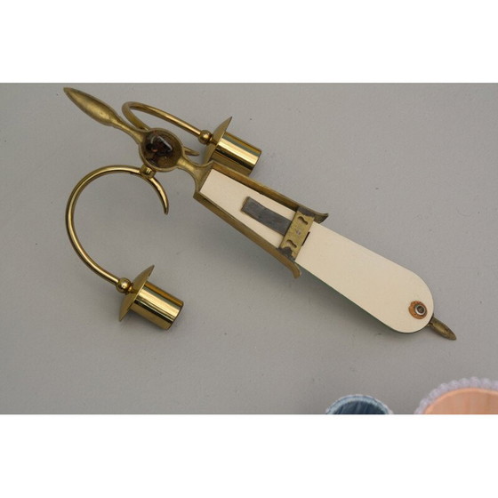 Image 1 of Applique vintage en laiton avec miroir, 1950