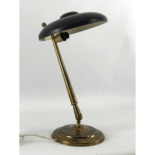 Lampe vintage à deux articulations en laiton et laque par Lumi Milano, 1950
