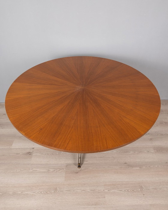 Image 1 of Table ronde en bois des années 60, conçue par Carlo Ratti pour Lissoni