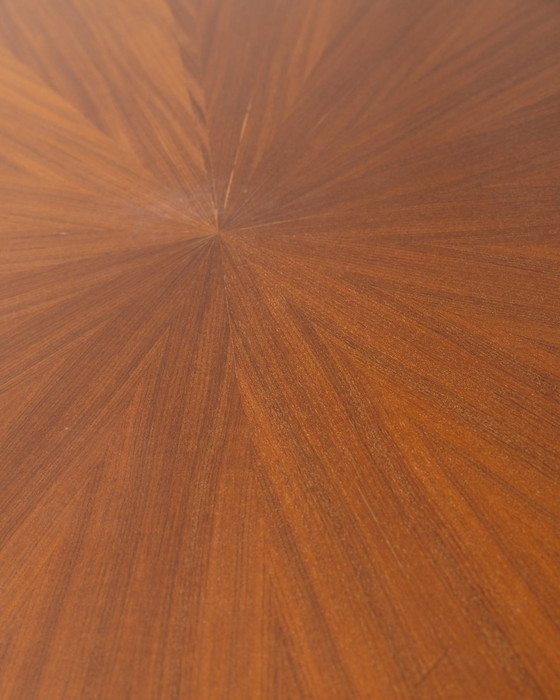 Image 1 of Table ronde en bois des années 60, conçue par Carlo Ratti pour Lissoni
