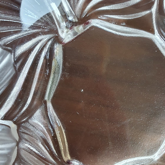 Image 1 of Vintage 80s Walter Glass Glass Bowl Rose With White