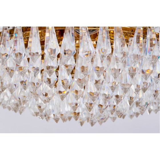 Image 1 of Lustre vintage en verre et aluminium, 1970