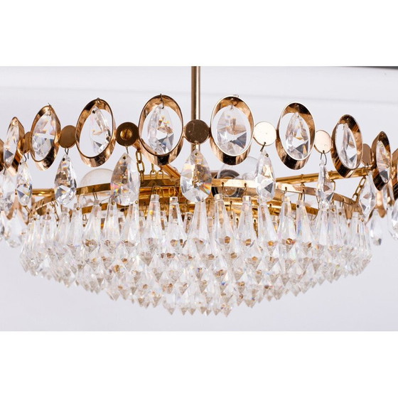 Image 1 of Lustre vintage en verre et aluminium, 1970