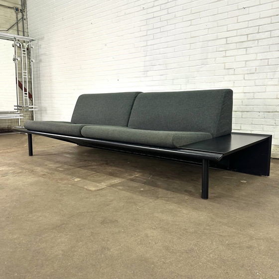 Image 1 of Harvink The Mission Sofa With Black Frame Dark Grey Upholstery (Canapé Mission avec structure noire et tapisserie gris foncé)