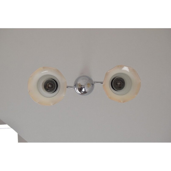 Image 1 of Lustre vintage en verre et chrome par Instala Decin, Tchécoslovaquie 1960